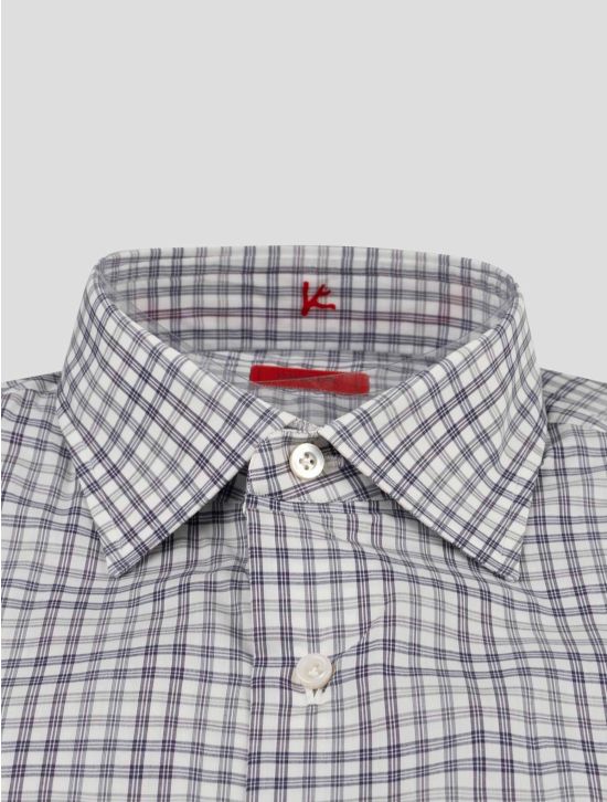 Isaia Isaia Blue White Cotton Shirt Blue / White 001