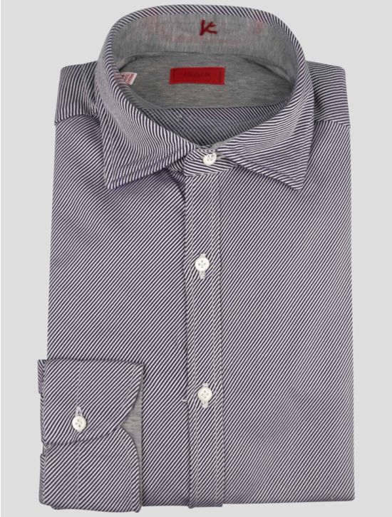 Isaia Isaia Blue White Cotton Shirt Blue / White 000