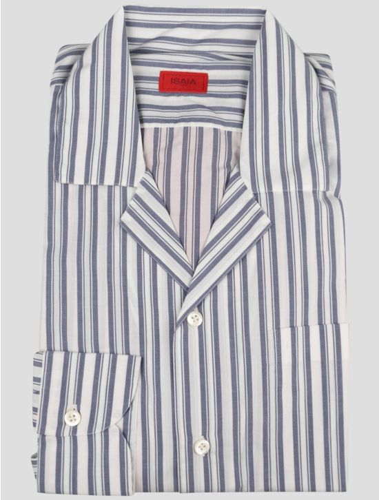 Isaia Isaia Blue White Cotton Shirt Blue / White 000