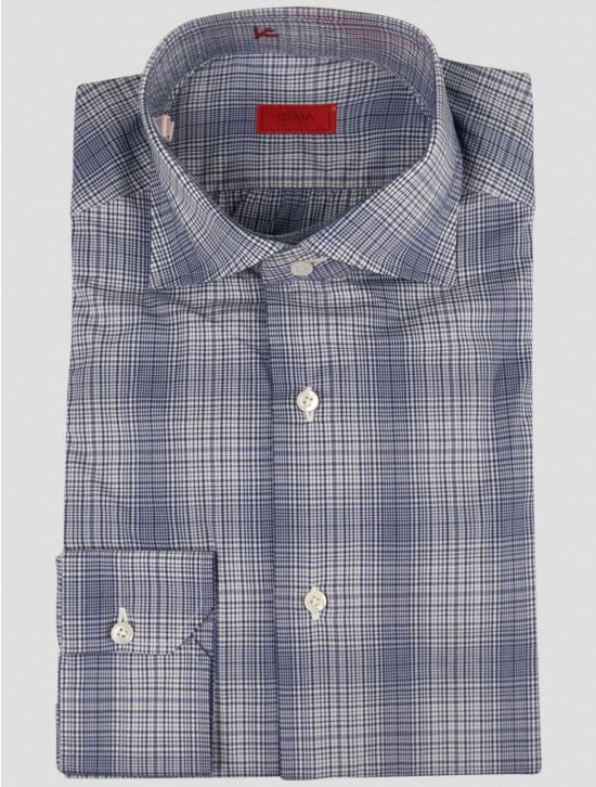 Isaia Isaia Blue White Cotton Shirt Blue / White 000