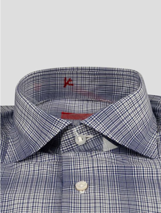 Isaia Isaia Blue White Cotton Shirt Blue / White 001