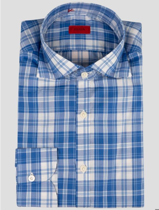 Isaia Isaia Blue White Cotton Shirt Blue / White 000