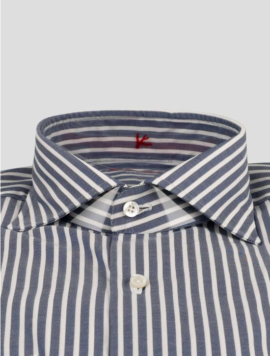 Isaia Isaia Blue White Cotton Shirt Blue / White 001