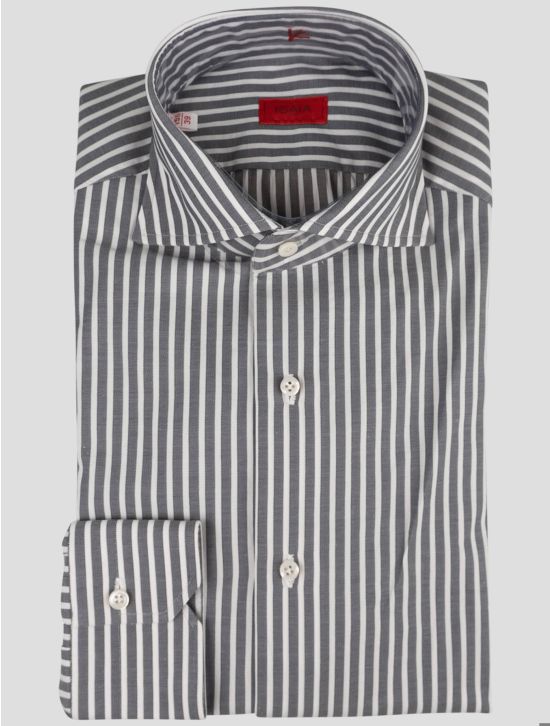 Isaia Isaia Gray White Cotton Shirt Gray / White 000