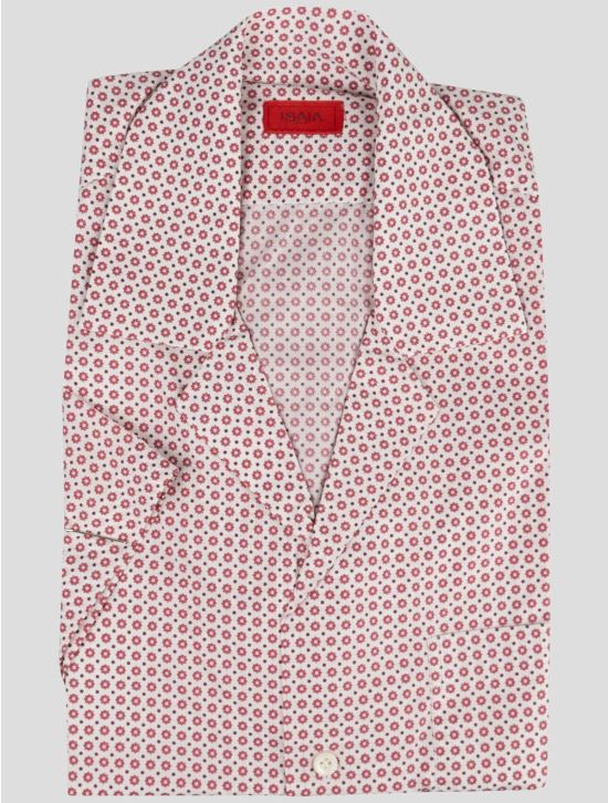 Isaia Isaia Red White Cotton Shirt Red / White 000