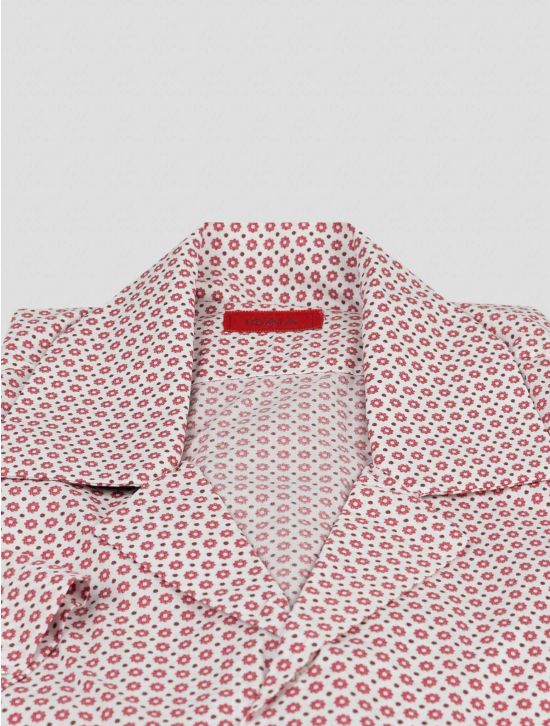 Isaia Isaia Red White Cotton Shirt Red / White 001