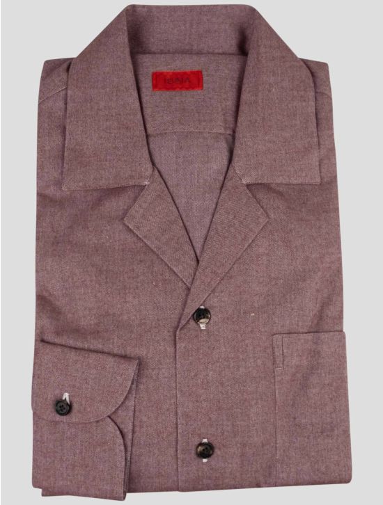 Isaia Isaia Burgundy Cotton Shirt Burgundy 000