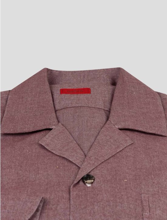 Isaia Isaia Burgundy Cotton Shirt Burgundy 001