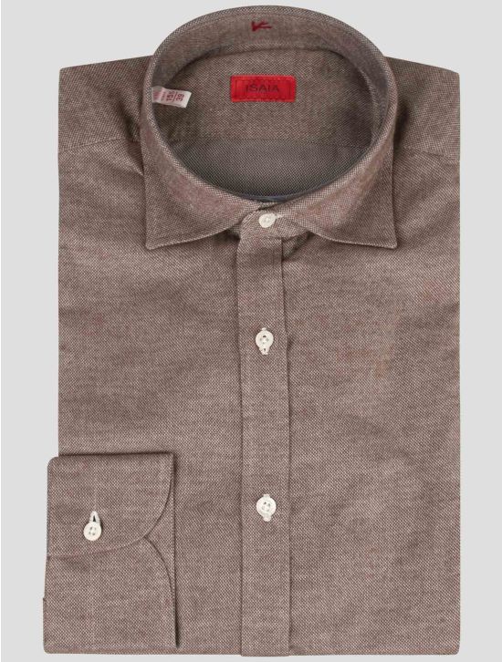 Isaia Isaia Brown Cotton Shirt Brown 000