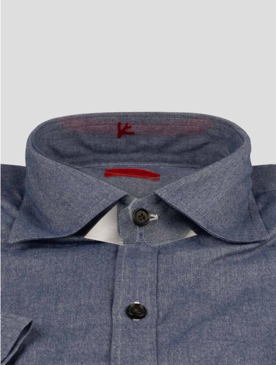 Isaia Isaia Blue Cotton Short Sleev Shirt Blue 001