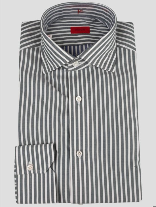 Isaia Isaia Gray White Cotton Shirt GrAY / White 000