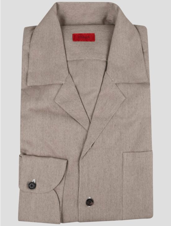 Isaia Isaia Taupe Cotton Shirt Taupe 000