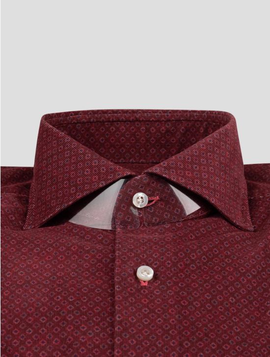 Isaia Isaia Burgundy Cotton Shirt Burgundy 001