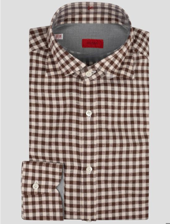 Isaia Isaia Brown Cotton Shirt Brown 000