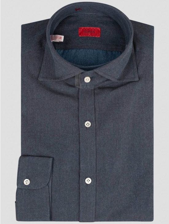 Isaia Isaia Blue Cotton Cashmere Shirt Blue 000