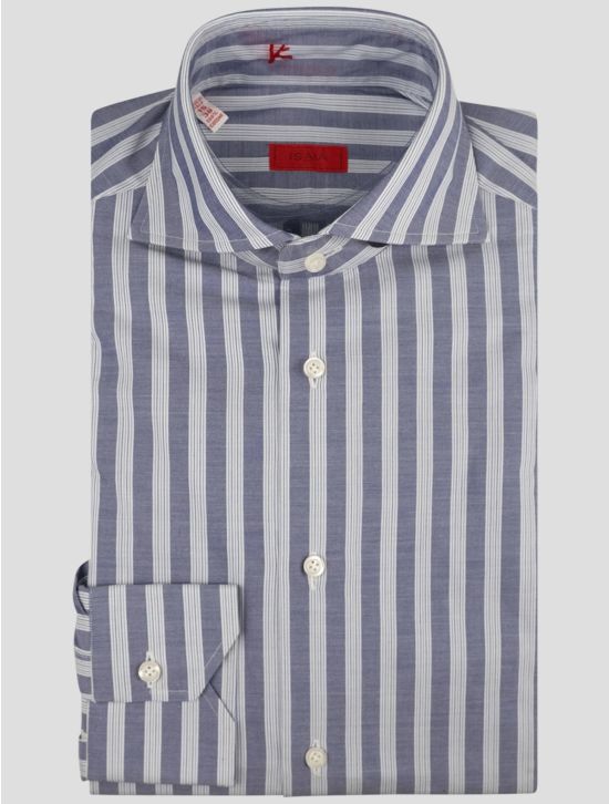 Isaia Isaia Blue Cotton Shirt Blue 000