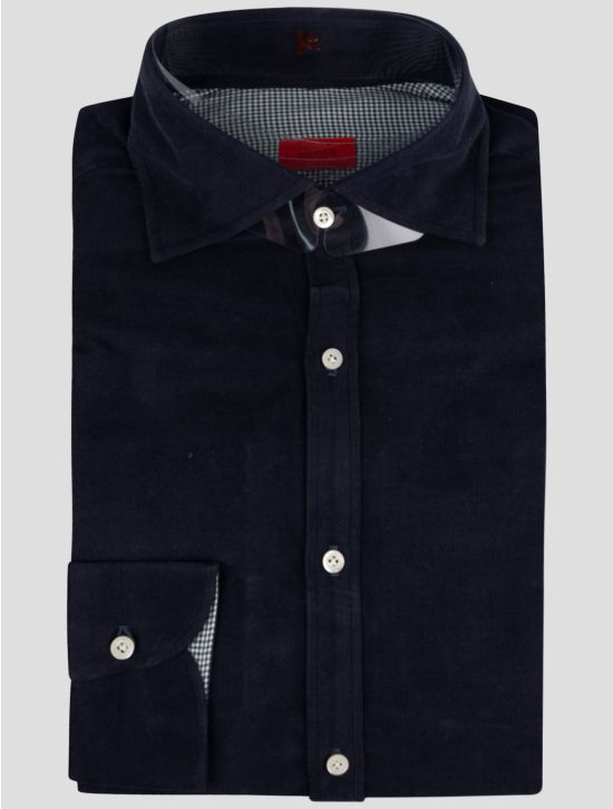 Isaia Isaia Dark Blue Cotton Shirt Dark Blue 000