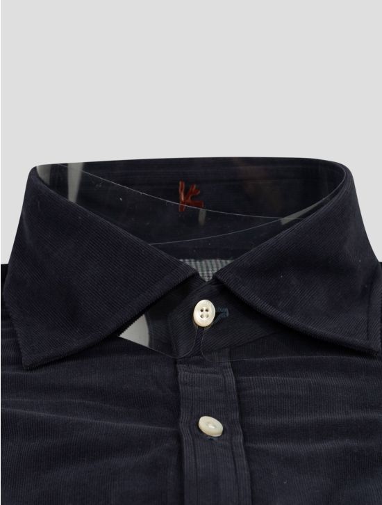 Isaia Isaia Dark Blue Cotton Shirt Dark Blue 001