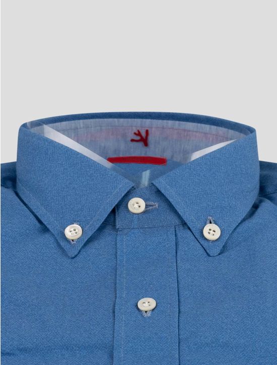 Isaia Isaia Blue Cotton Shirt Blue 001