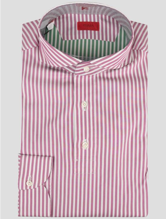 Isaia Isaia Pink Cotton Sweater Polo Pink / White 000