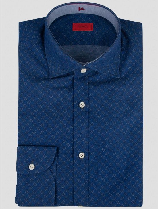 Isaia Isaia Blue Cotton Shirt Blue 000