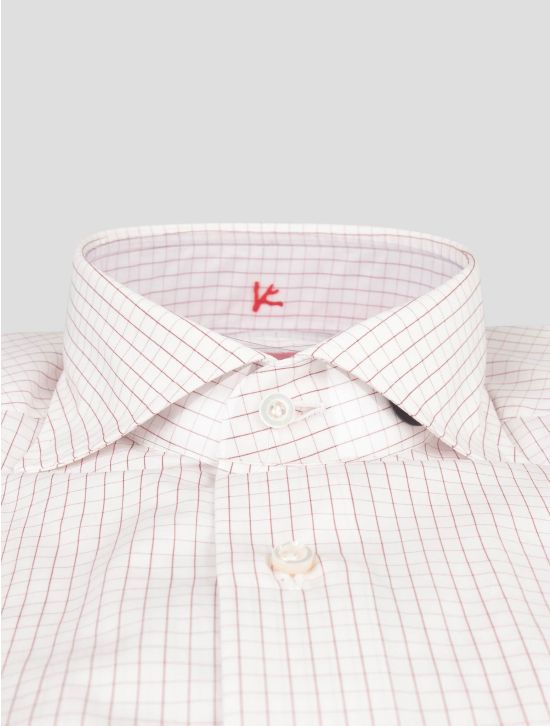 Isaia Isaia Pink White Cotton Shirt White / Pink 001