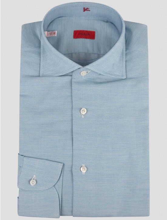 Isaia Isaia Light Blue Cotton Cashmere Shirt Light Blue 000