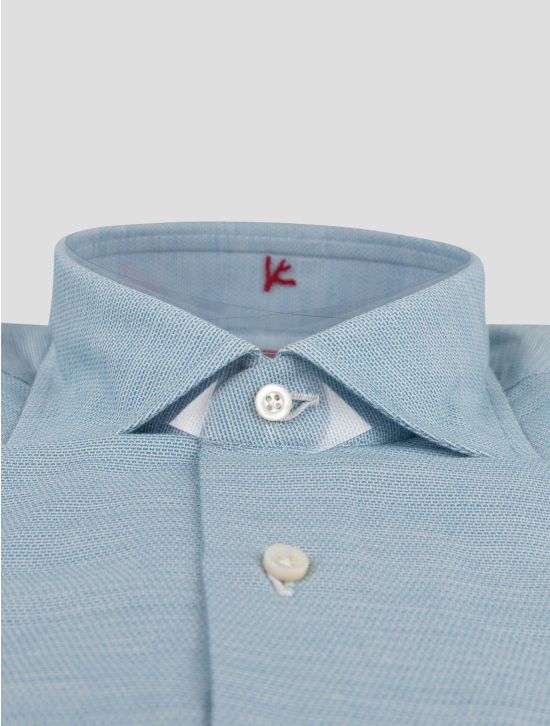 Isaia Isaia Light Blue Cotton Cashmere Shirt Light Blue 001