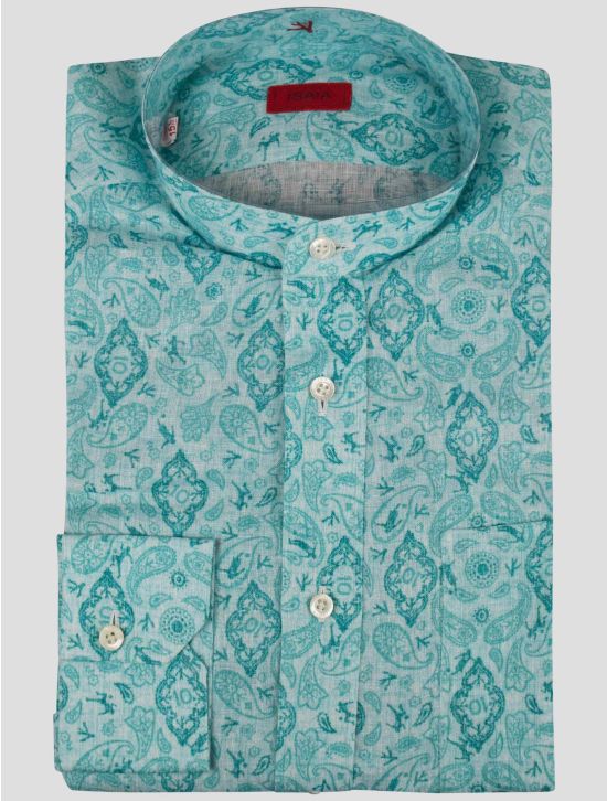 Isaia Isaia Multicolor Linen Shirt Green 000