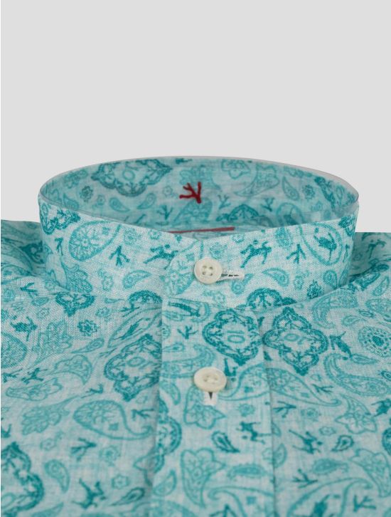 Isaia Isaia Multicolor Linen Shirt Green 001