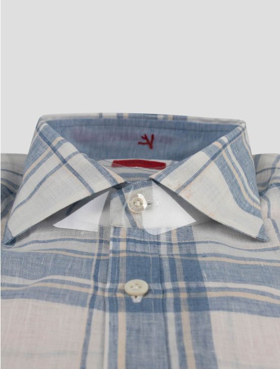 Isaia Isaia Multicolor Linen Cotton Shirt Multicolor 001