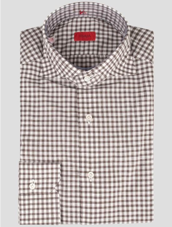 Isaia Isaia Brown Cotton Shirt Brown 000