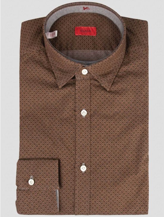 Isaia Isaia Brown Cotton Shirt Brown 000