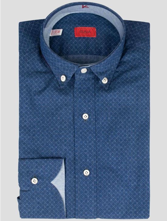 Isaia Isaia Blue Cotton Shirt Blue 000