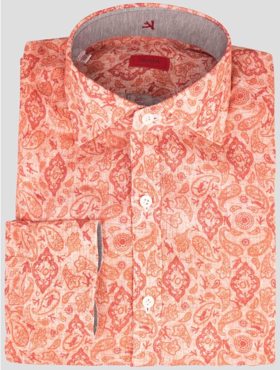 Isaia Isaia Orange Linen Shirt Orange 000