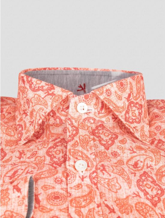 Isaia Isaia Orange Linen Shirt Orange 001