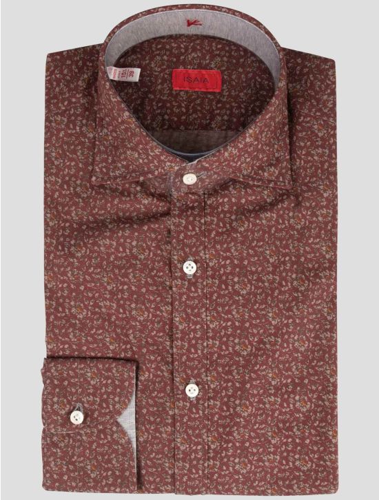 Isaia Isaia Burgundy Cotton Shirt Burgundy 000