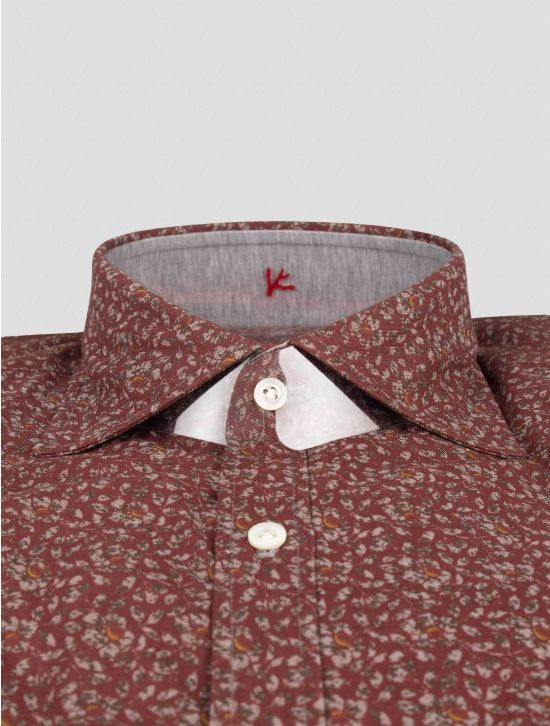 Isaia Isaia Burgundy Cotton Shirt Burgundy 001