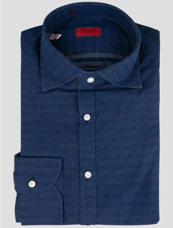 Isaia Isaia Blue Cotton Shirt Blue 000