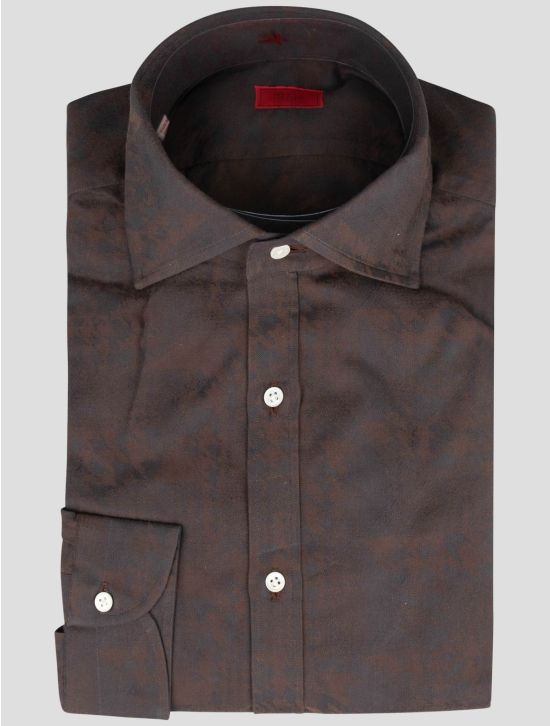 Isaia Isaia Brown Cotton Shirt Brown 000