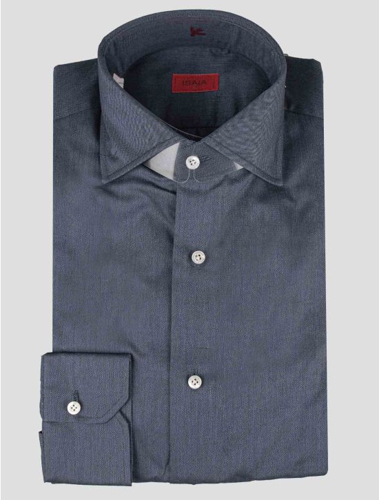 Isaia Isaia Blue Cotton Shirt Blue 000