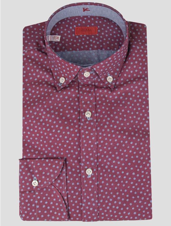 Isaia Isaia Purple Light Blue Cotton Shirt Purple / Light Blue 000