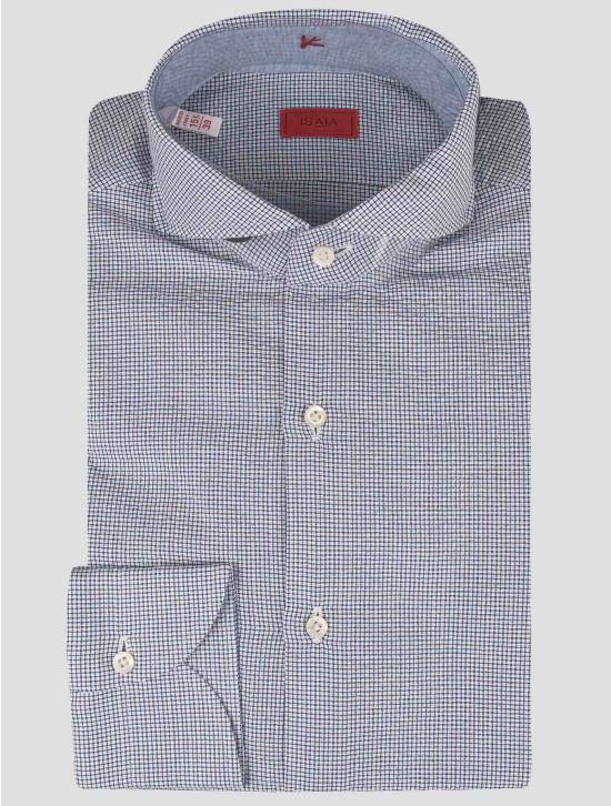 Isaia Isaia Blue White Cotton Shirt Blue / White 000