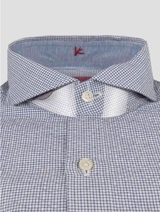 Isaia Isaia Blue White Cotton Shirt Blue / White 001