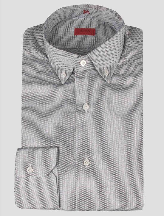 Isaia Isaia Blue White Cotton Shirt Blue / White 000