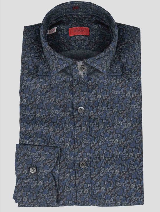 Isaia Isaia Blue Cotton Shirt Blue 000