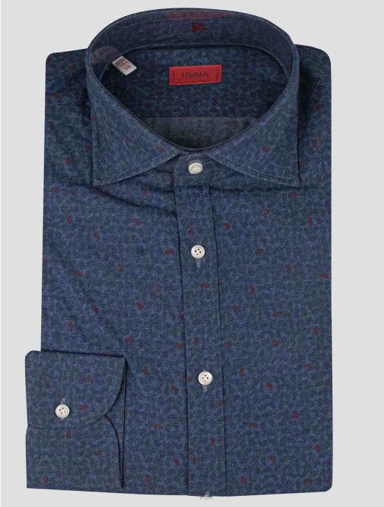 Isaia Isaia Blue Cotton Shirt Blue 000