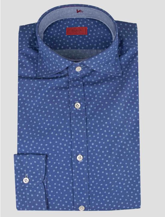 Isaia Isaia Blue Cotton Shirt Blue 000