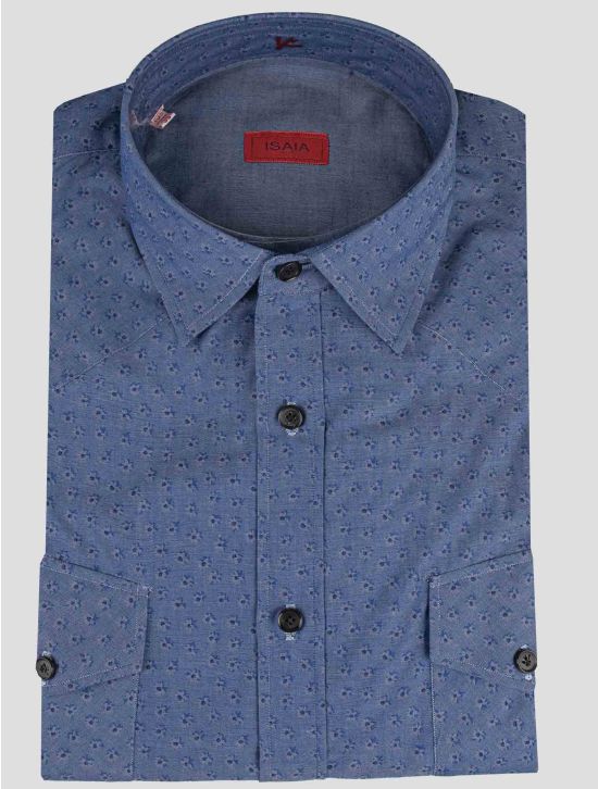 Isaia Isaia Blue Cotton Shirt Blue 000