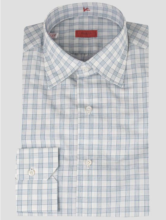 Isaia Isaia Blue White Cotton Shirt White / Blue 000